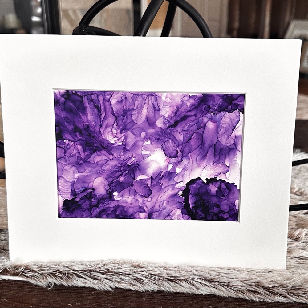 Hand made Vibrant Purple Abstract Art Painting